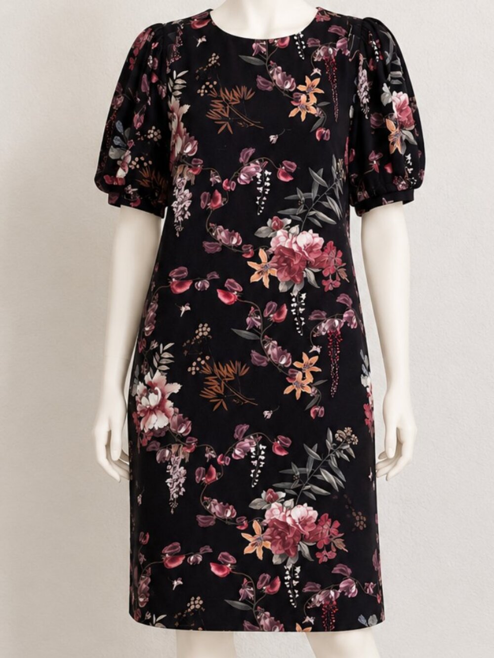 Antonio Melani Floral Puff Sleeve Sheath Dress Cottagecore Coquette size 10